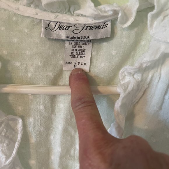 Dear Friends Blouse and Skirt Set in Khaki and White Size M - Picture 2 of 11